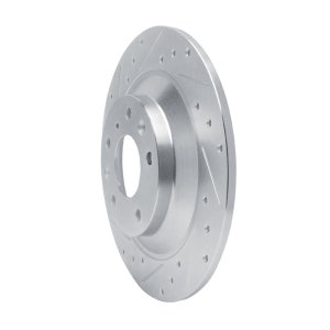 Mazda CX-30 Brake Rotor (1) - Rear Left - R1 Concepts - Drilled & Slotted - Silver - `13-`25